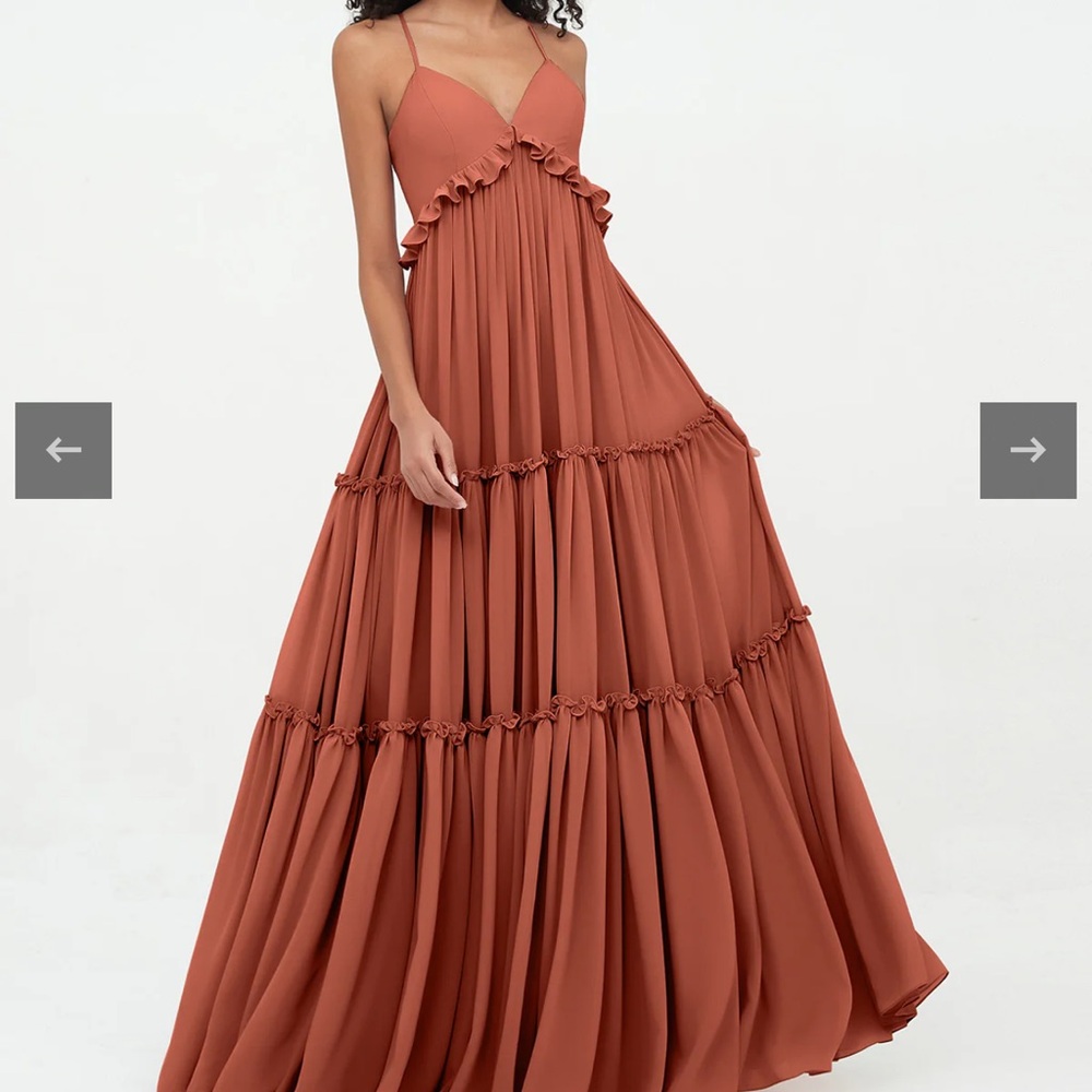 Elegant Terracotta Maxi Dress